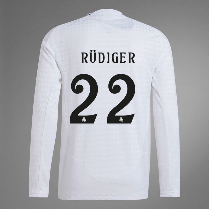 24-25 Real Madrid Home RÜDIGER 22 Long Sleeve Jersey (Player Version)