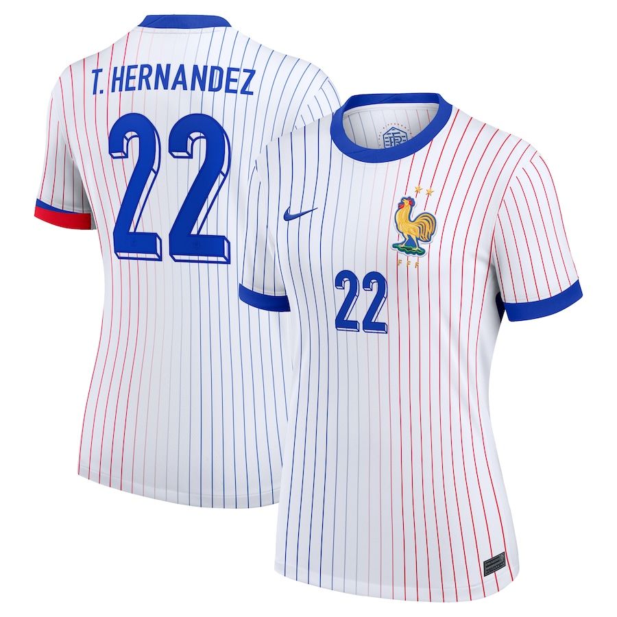 2024 France T. Hernandez 22 Away Women Jersey