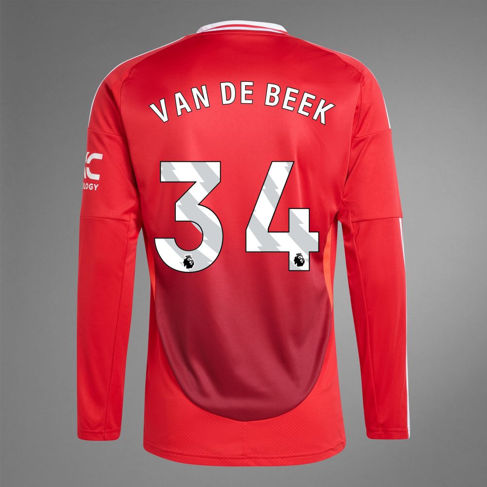 24-25 Manchester United VAN DE BEEK 34 Home Long Sleeve Jersey