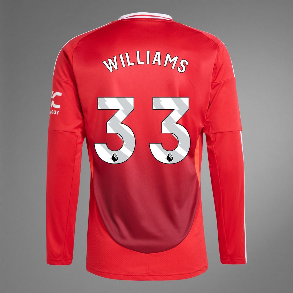 24-25 Manchester United WILLIAMS 33 Home Long Sleeve Jersey