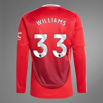 24-25 Manchester United WILLIAMS 33 Home Long Sleeve Jersey