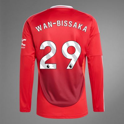 24-25 Manchester United WAN-BISSAKA 29 Home Long Sleeve Jersey