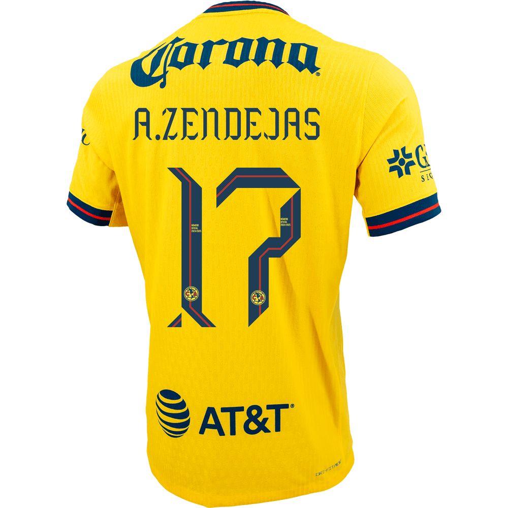 24-25 Club America A.Zendejas 17 Home Jersey (Player Version)