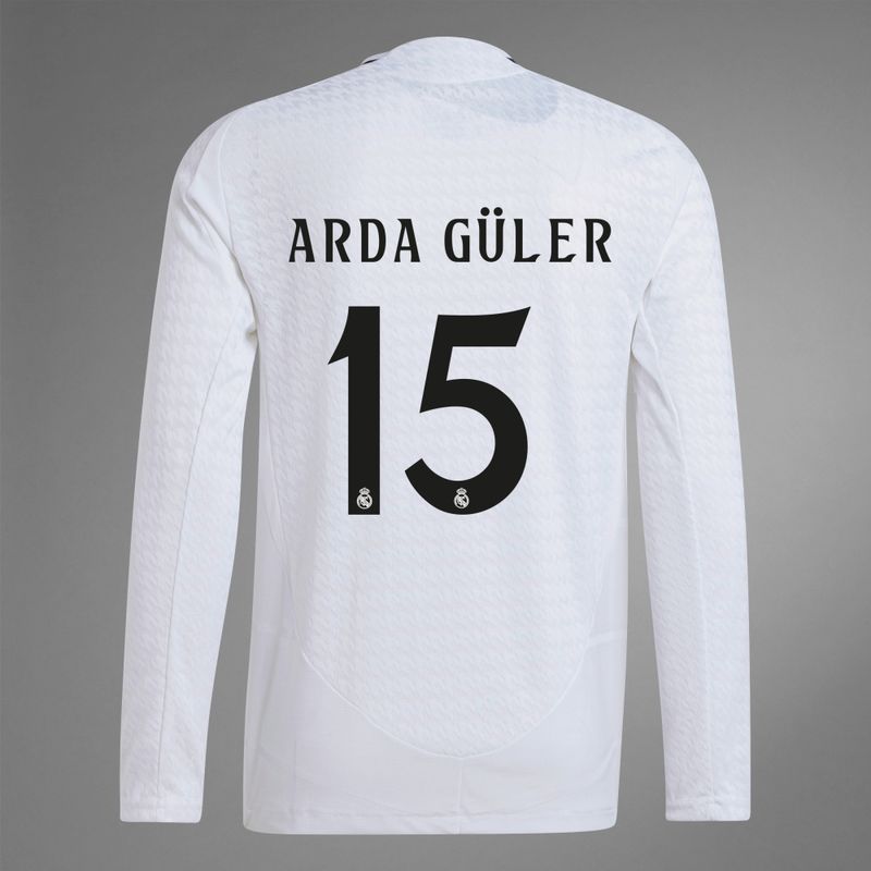 24-25 Real Madrid Home ARDA GÜLER 15 Long Sleeve Jersey (Player Version)