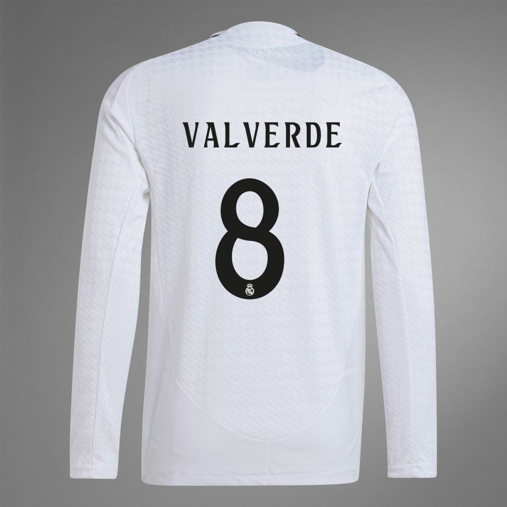 24-25 Real Madrid Home VALVERDE 8 Long Sleeve Jersey (Player Version)