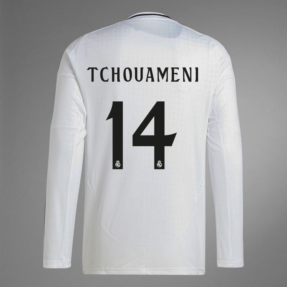 24-25 Real Madrid Home TCHOUAMENI 14 Long Sleeve Jersey