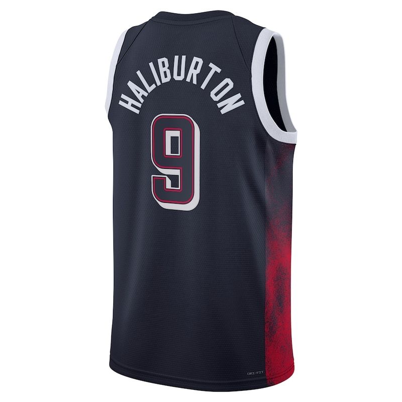 Tyrese Haliburton #9 Navy Men&#39;s USA Basketball 2024 Swingman Player Jersey