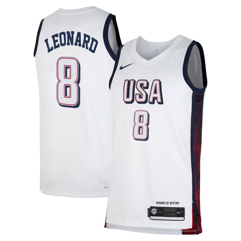 Kawhi Leonard 8 White Men s USA Basketball 2024 Swingman Player Jersey