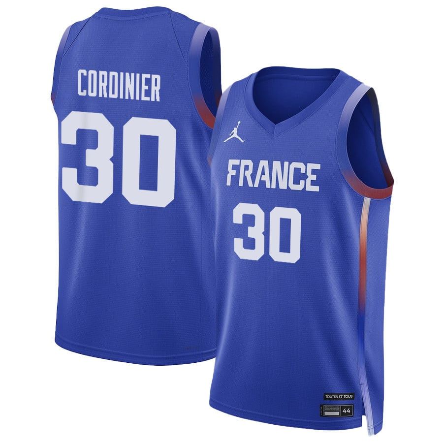 Isaïa Cordinier 30 France Basketball 2024 Summer Olympics Player Limited Unisex Jersey - Royal