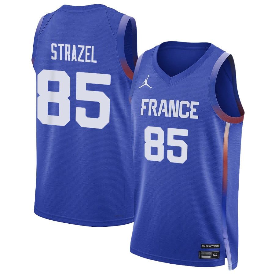 Matthew Strazel 85 France Basketball 2024 Summer Olympics Player Limited Unisex Jersey - Royal