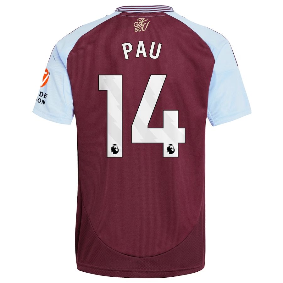 24-25 Aston Villa Home Pau 14 Jersey