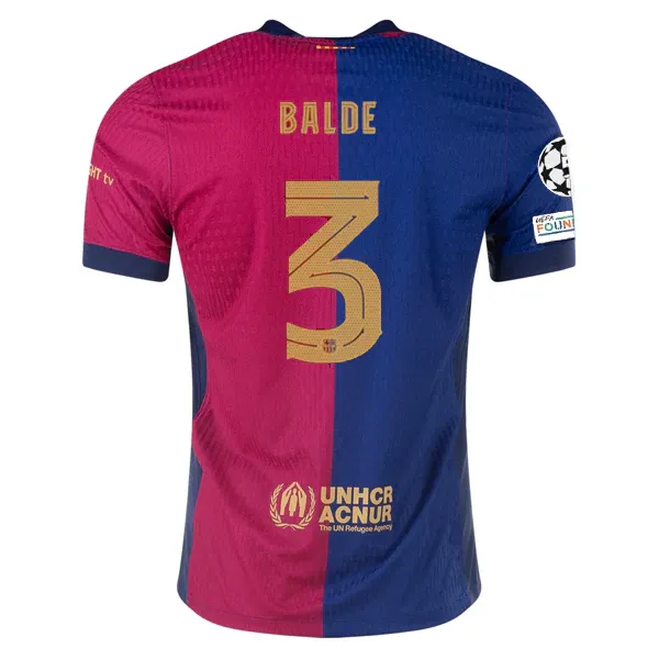 24-25 Barcelona Home Balde 3 Jersey (Player Version) With Champions League Patches