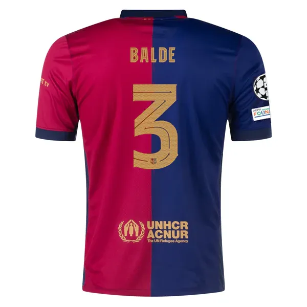 24-25 Barcelona Home Balde 3 Jersey With Champions League Patches