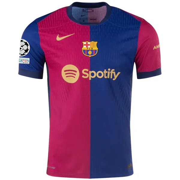 24-25 Barcelona Home Jersey (Player Version) With Champions League Patches