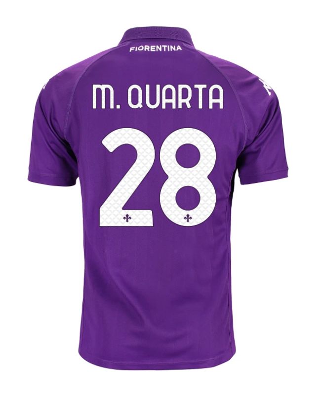 24-25 Fiorentina Home M. QUARTA 28 Jersey