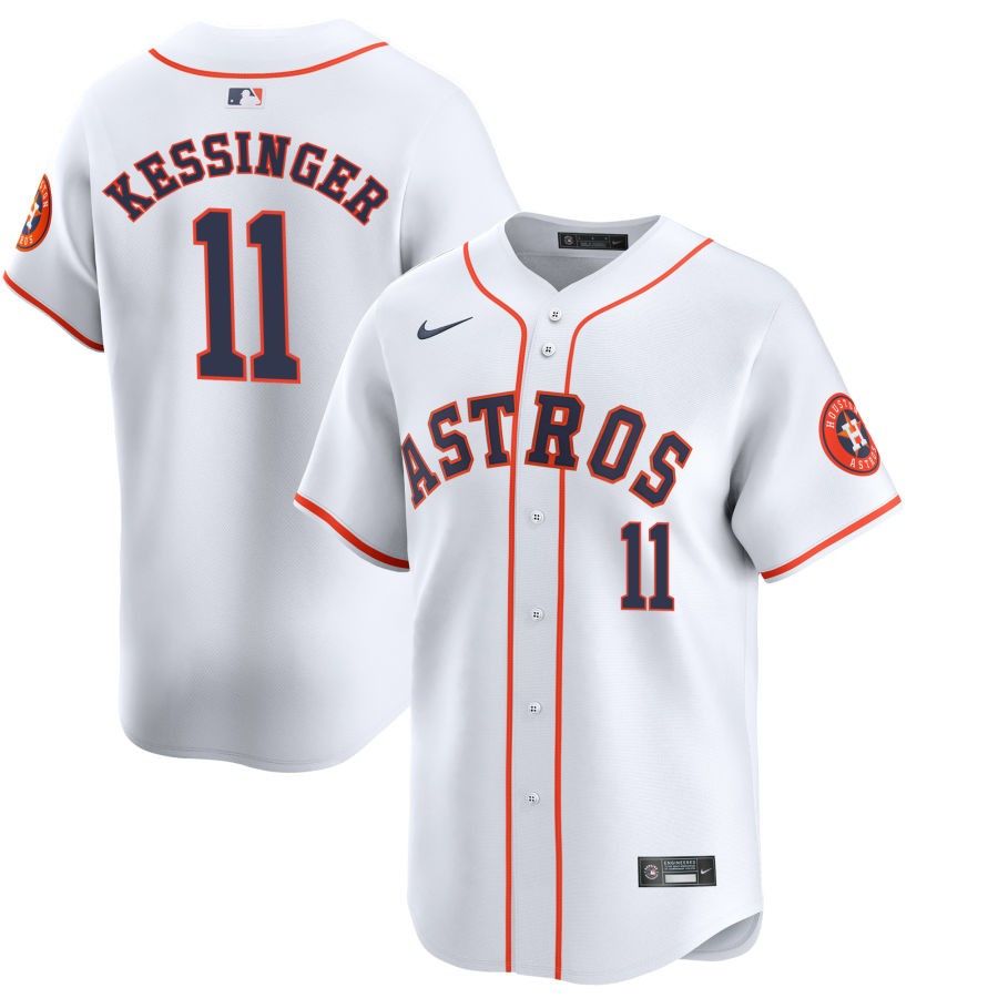 Men&#39;s Houston Astros Kessinger 11 White Home Team Jersey