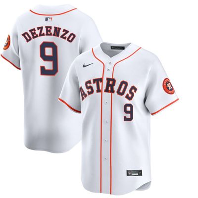 Men&#39;s Houston Astros Dezenzo 9 White Home Team Jersey