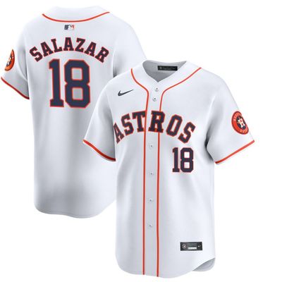 Men&#39;s Houston Astros Salazar 18 White Home Team Jersey