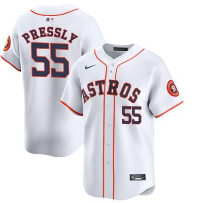 Men&#39;s Houston Astros Pressly 55 White Home Team Jersey