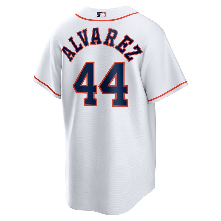 Men&#39;s Houston Astros Alvarez 44 White Home Team Jersey