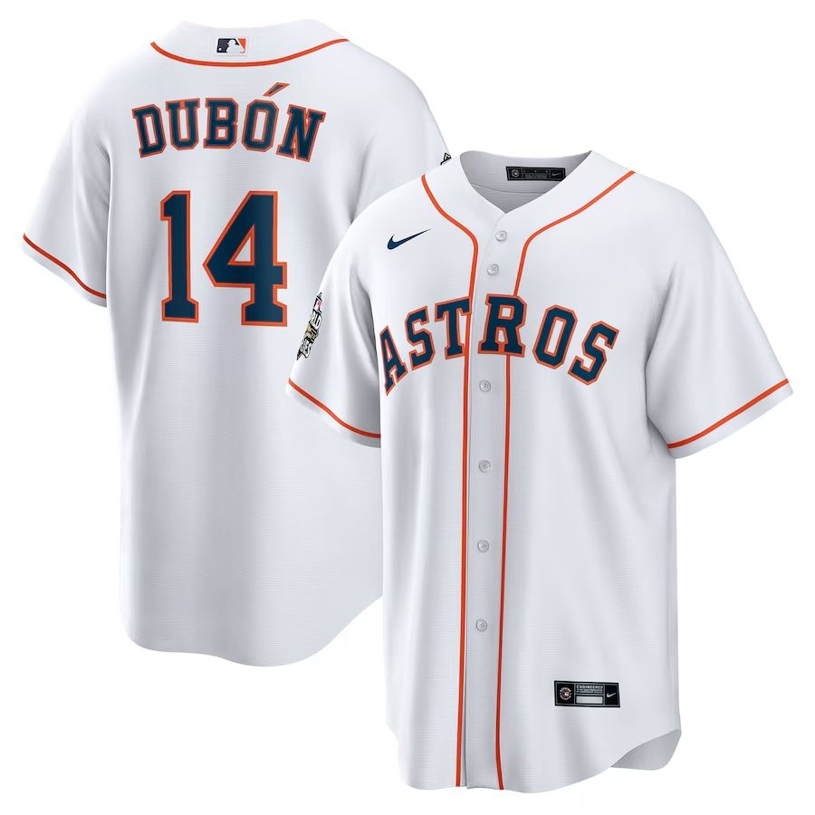 Men&#39;s Houston Astros Dubón 14 White Home Team Jersey
