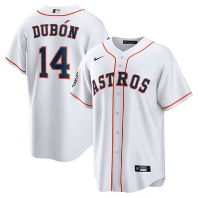 Men&#39;s Houston Astros Dubón 14 White Home Team Jersey