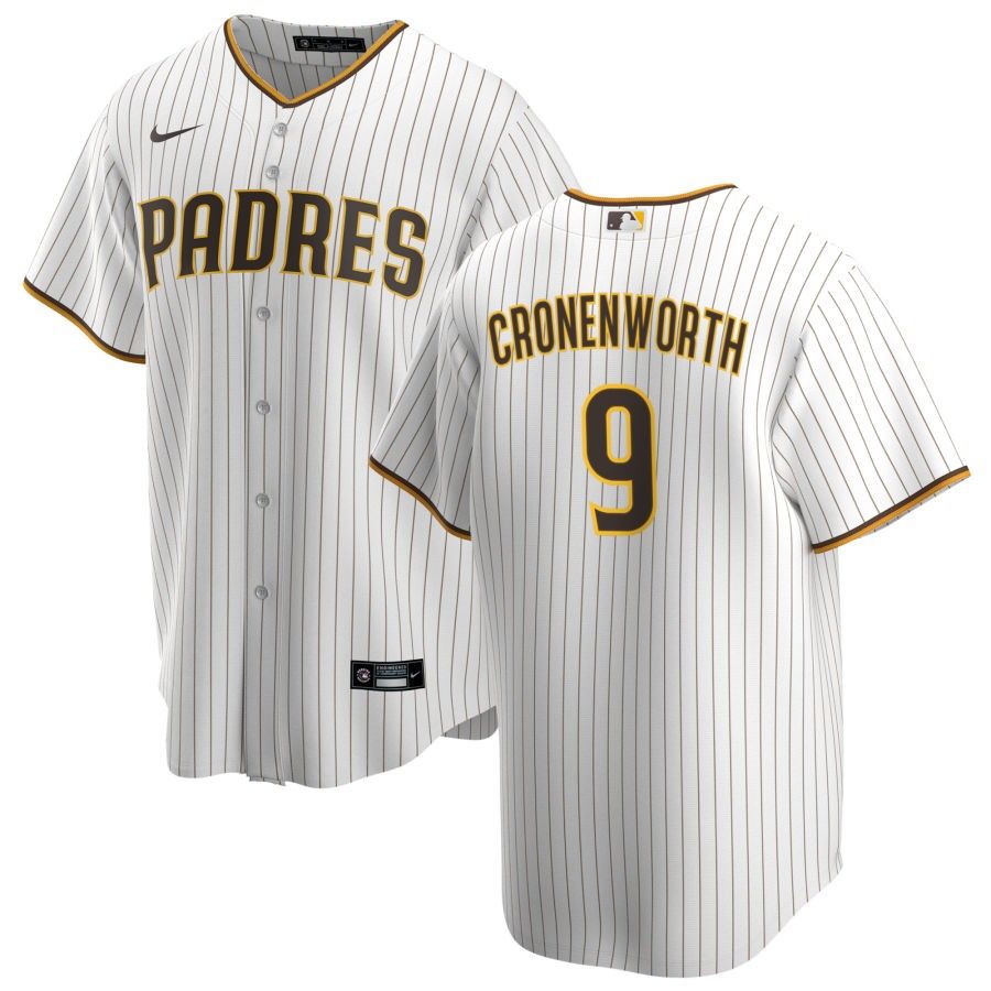 Men&#39;s San Diego Padres Cronenworth 9 White Home Jersey