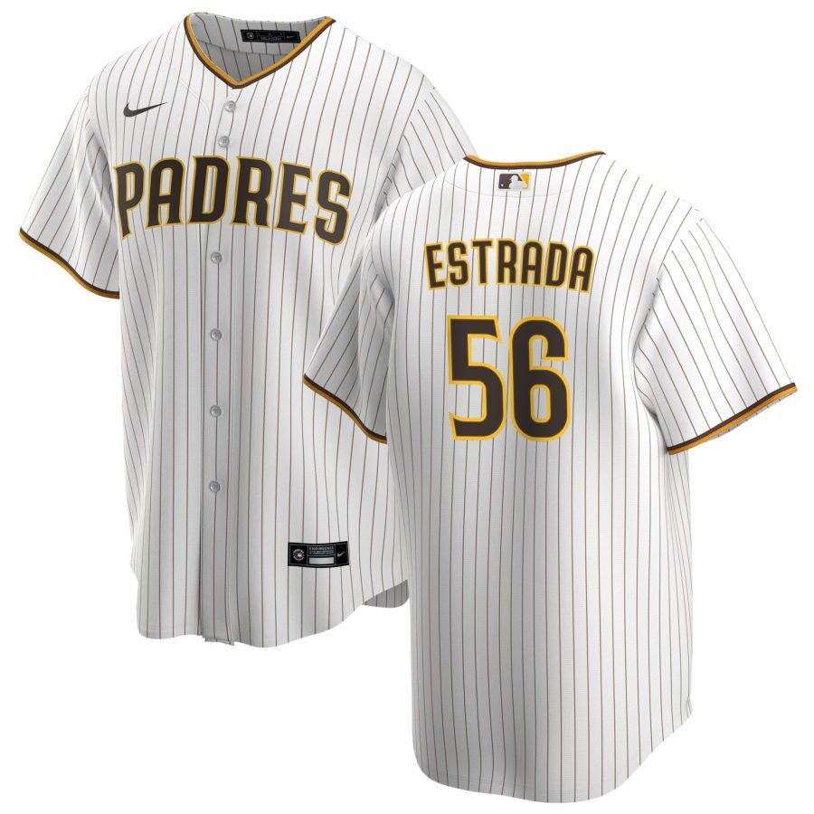 Men&#39;s San Diego Padres Estrada 56 White Home Jersey