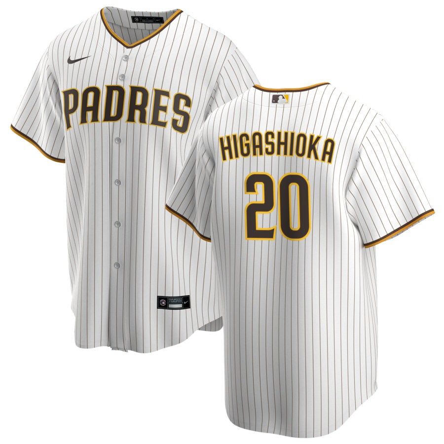 Men&#39;s San Diego Padres Higashioka 20 White Home Jersey