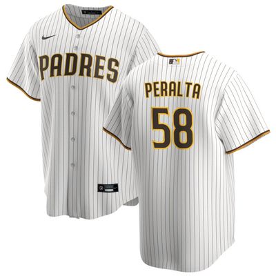 Men&#39;s San Diego Padres Peralta 58 White Home Jersey