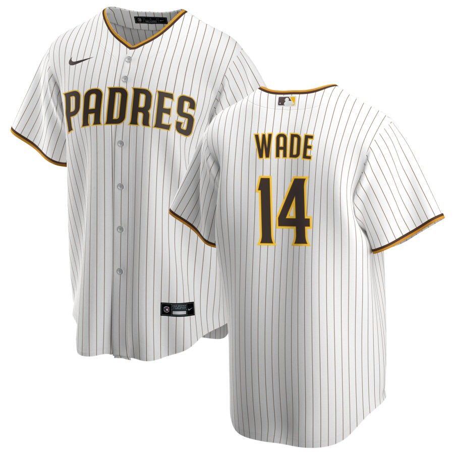 Men&#39;s San Diego Padres Wade 14 White Home Jersey