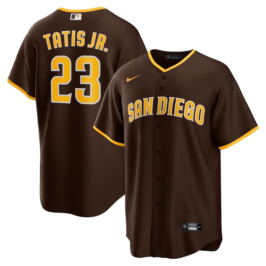 Men&#39;s San Diego Padres Tatis Jr. 23 Brown Alternate Player Jersey