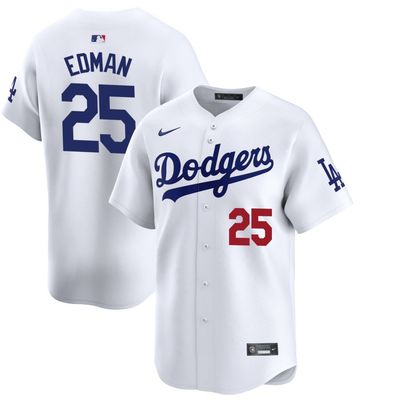Men&#39;s Los Angeles Dodgers Edman 25 White Home Jersey