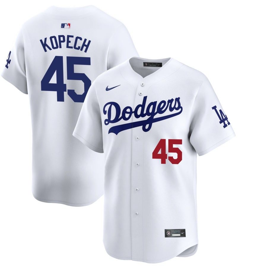 Men&#39;s Los Angeles Dodgers Kopech 45 White Home Jersey