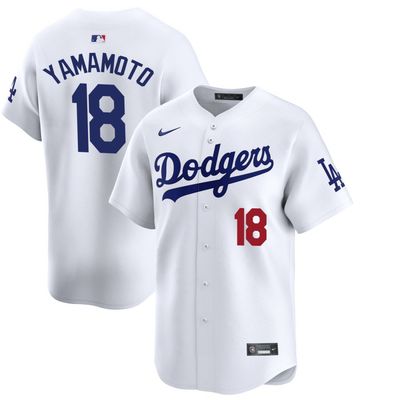 Men&#39;s Los Angeles Dodgers Yamamoto 18 White Home Jersey