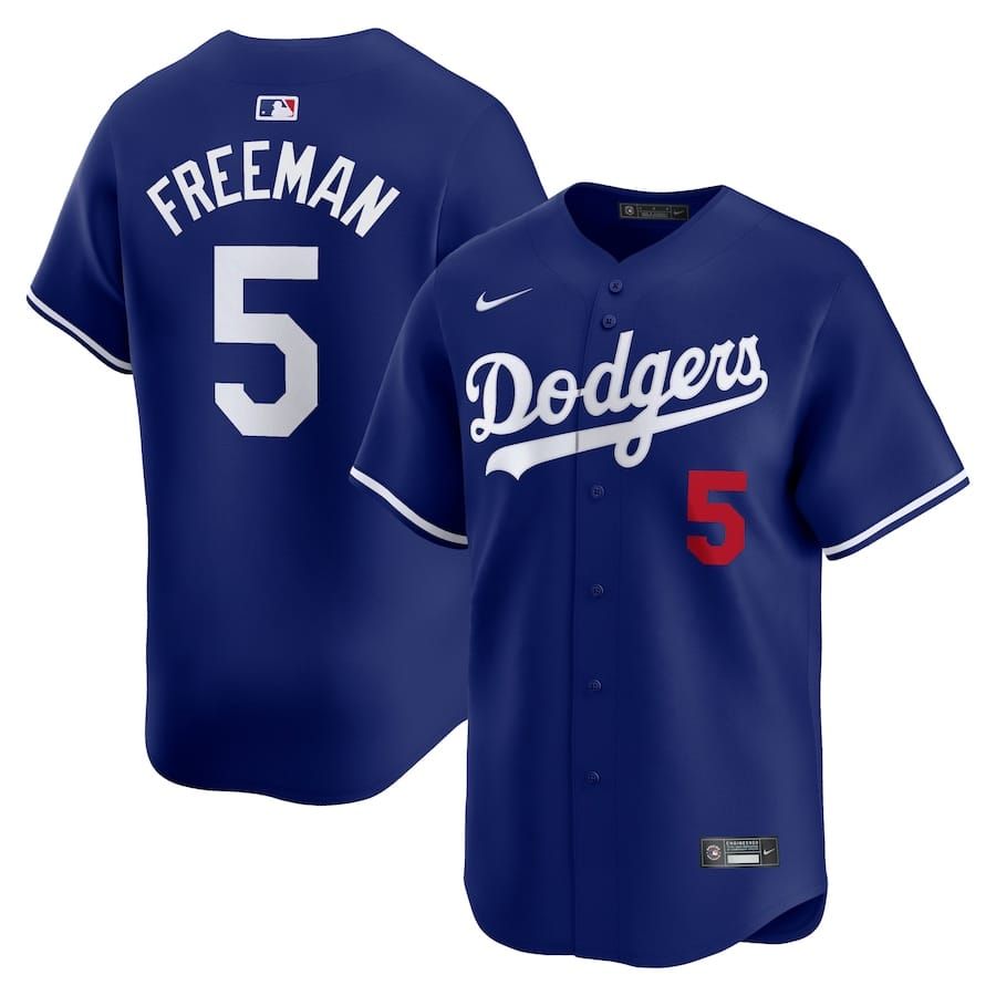 Men&#39;s Los Angeles Dodgers Freeman 5 Royal Alternate Team Jersey