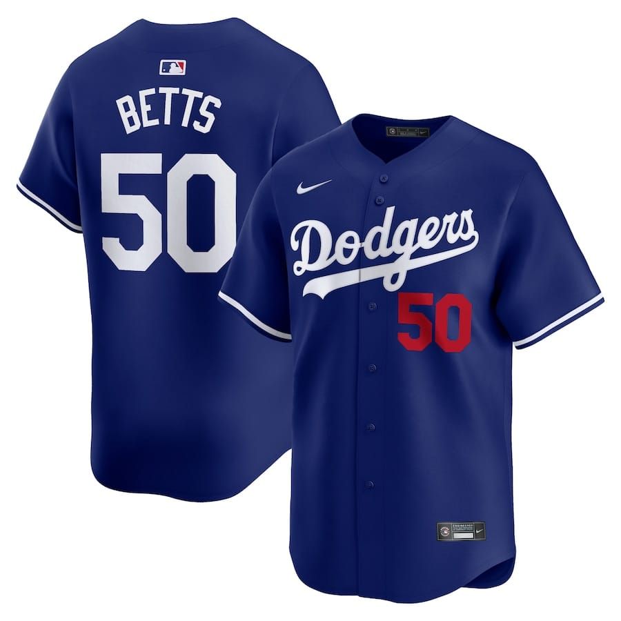 Men&#39;s Los Angeles Dodgers Betts 50 Royal Alternate Team Jersey