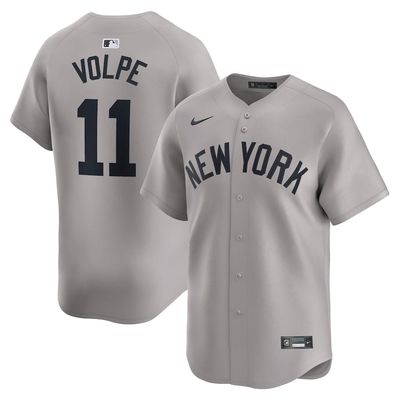 Men&#39;s New York Yankees Volpe 11 Gray Cooperstown Collection Limited Jersey