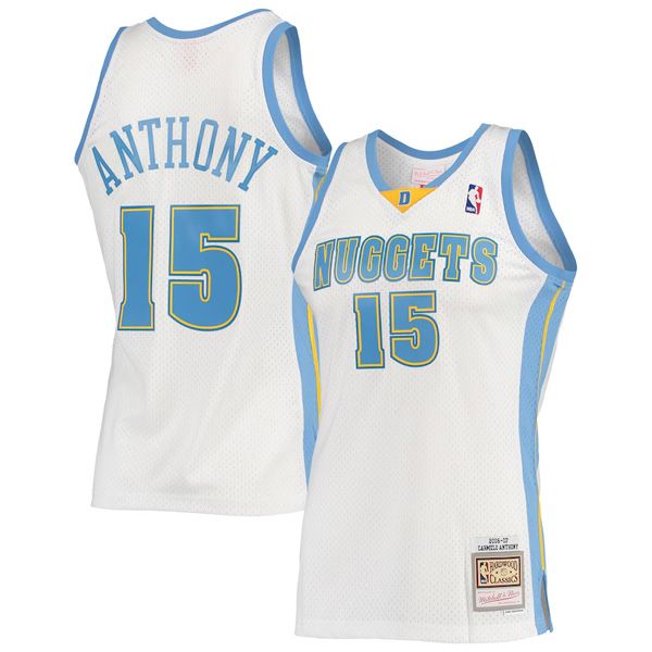 06-07 Denver Nuggets Hardwood Classics Swingman White Jersey Carmelo Anthony 15