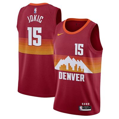 21-22 Mens Denver Nuggets Nikola Jokic 15 Red Swingman Jersey 1