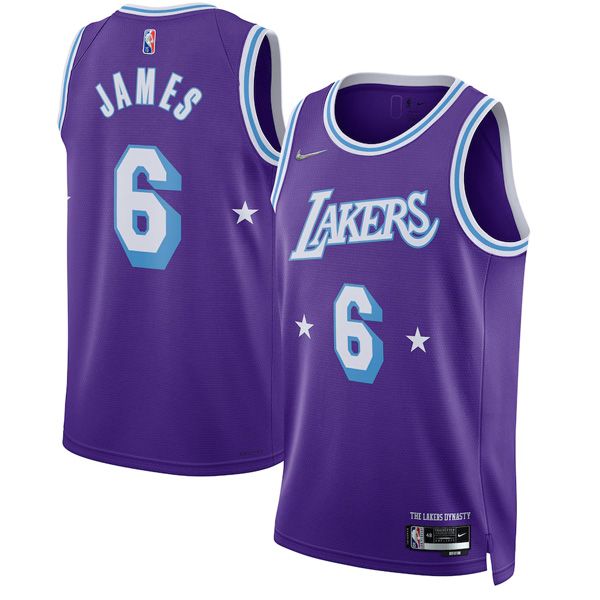 21-22 Los Angeles Lakers Purple Swingman Jersey LeBron James 6