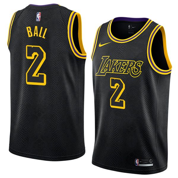Los Angeles Lakers Black Mamba City Swingman Jersey Lonzo Ball 2