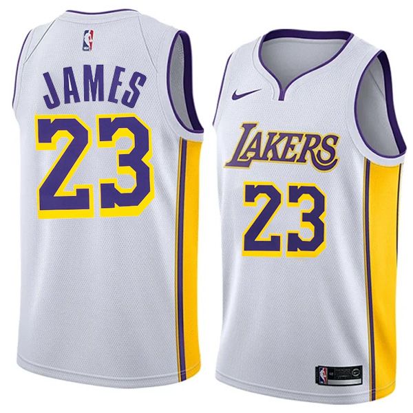 Los Angeles Lakers Nike White Swingman Jersey LeBron James 23