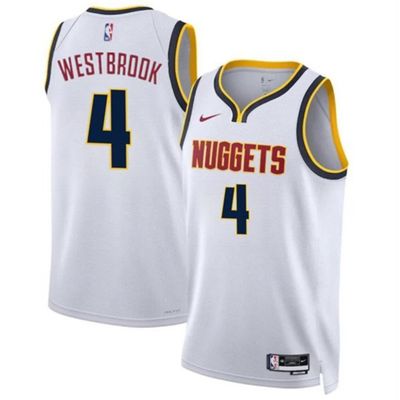 23-24 Denver Nuggets White Swingman Association Jersey Russell Westbrook 4