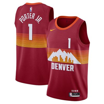 21-22 Mens Denver Nuggets Michael Porter Jr. 1 Red Swingman Jersey