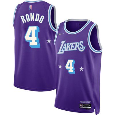 21-22 Los Angeles Lakers Purple Swingman Jersey Rondo 4