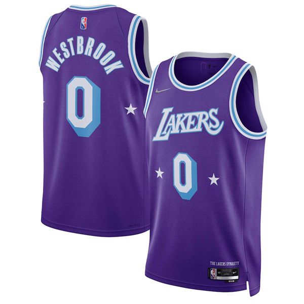 21-22 Los Angeles Lakers Purple Swingman Jersey Russell Westbrook 0