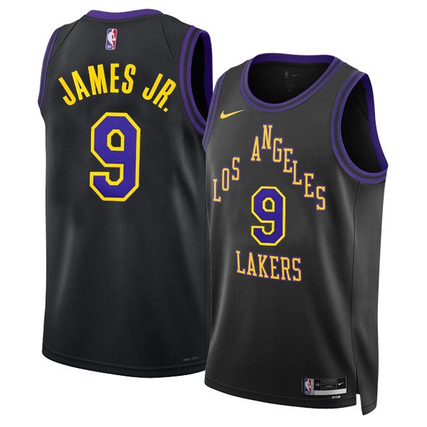 23-24 Los Angeles Lakers City Edition Black Jersey James Jr. 9
