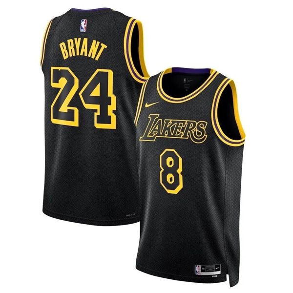 Los Angeles Lakers Black Mamba City Swingman Jersey Kobe Bryant Front 8 Black 24