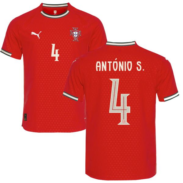 2025 Portugal Home António S. 4 Jersey (Player Version)